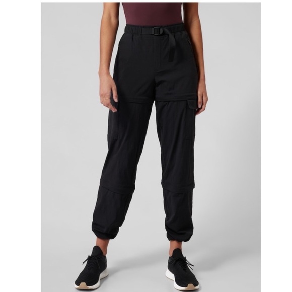 SOLD Athleta Trekkie Convertible Hike Pants 3-in-1 Black Size 12 / L - Picture 2 of 10